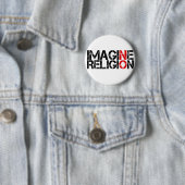 Stel je voor: geen religie ronde button 5,7 cm (In situ)