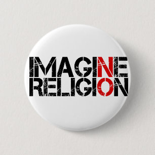 Stel je voor: geen religie ronde button 5,7 cm