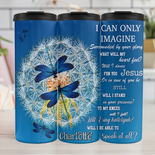 Stel je voor Glory Dandelion Dragonflies Serenity Thermosbeker