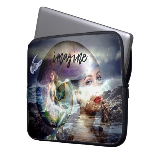 Stel je voor: Mermaids Theme Laptop Hoesje Laptop Sleeve (Voorkant Links)