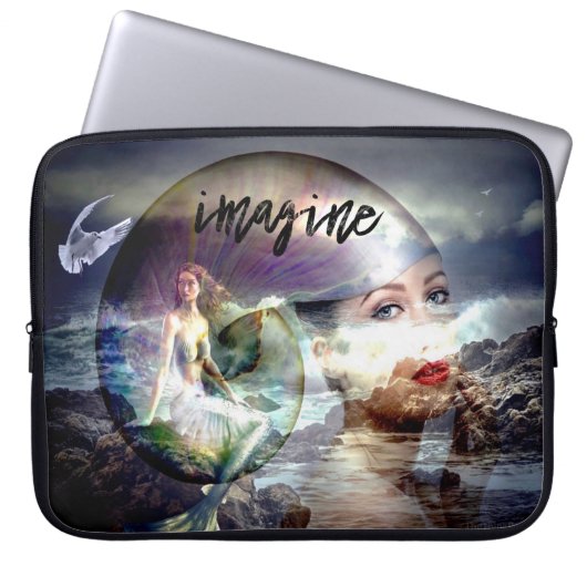 Stel je voor: Mermaids Theme Laptop Hoesje Sleeve (Voorkant)