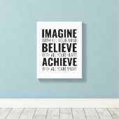 Stel je voor met al je Motivatie wandkunst Canvas Afdruk (Insitu (Houten vloer))