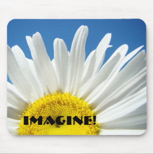 Stel je voor! muismatje Witte Madelief Bloem Blauw Muismat