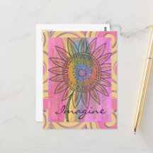 Stel je voor Peace Tie Dye Flower Waterverf Art