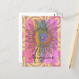 Stel je voor Peace Tie Dye Flower Waterverf Art Briefkaart