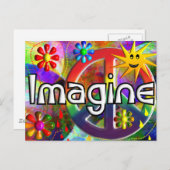 "Stel je voor" Psychadelic 70's Gifts Briefkaart (Voorkant / Achterkant)