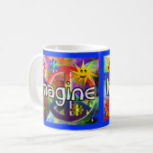 "Stel je voor" Psychadelic 70's Gifts Koffiemok (Voorkant links)