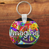 "Stel je voor" Psychadelic 70's Gifts Sleutelhanger (Voorkant)
