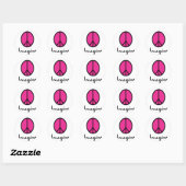 Stel je voor: ROZE PEACE symbool Ronde Sticker (Vel)