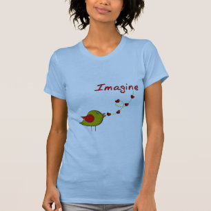 "Stel je voor" Vogel- en kunstontwerp T-shirt
