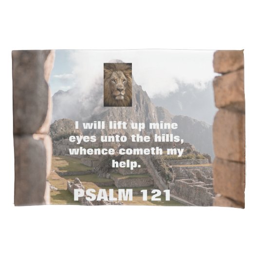 Stel je voor, wit, leeuw, toewijding, bijbel, kussensloop (Voorkant)