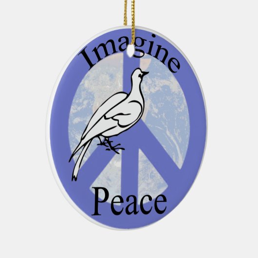 Stel je vrede voor keramisch ornament (Rechts)