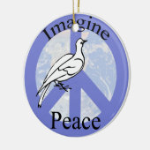 Stel je vrede voor keramisch ornament (Links)