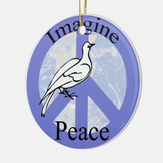 Stel je vrede voor keramisch ornament (Links)