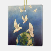 Stel je vrede voor keramisch ornament (Links)