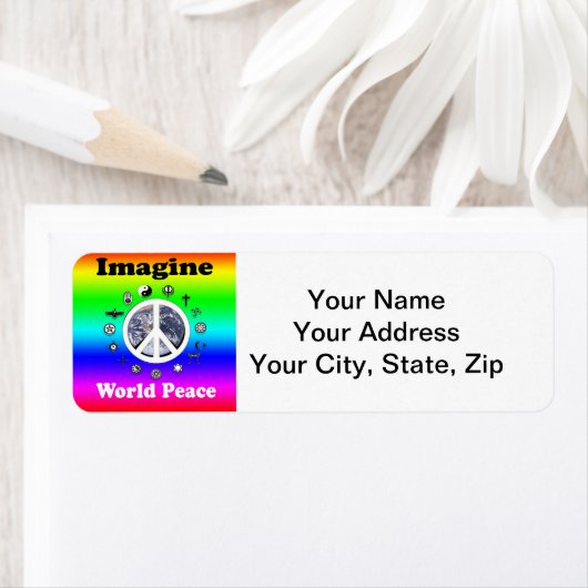 Stel je wereldvrede voor etiket (Insitu)