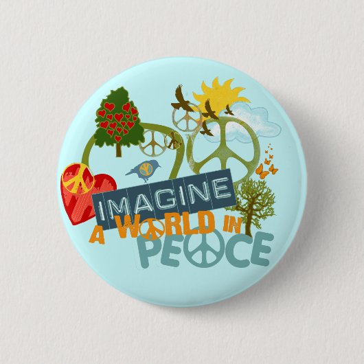 Stel je wereldvrede voor ronde button 5,7 cm (Voorkant)