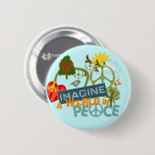 Stel je wereldvrede voor ronde button 5,7 cm (Voorkant /achterkant)
