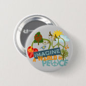 Stel je wereldvrede voor ronde button 5,7 cm (Voorkant /achterkant)