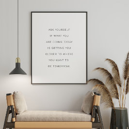 "Stel jezelf de vraag" minimalistische Inspirerend Poster