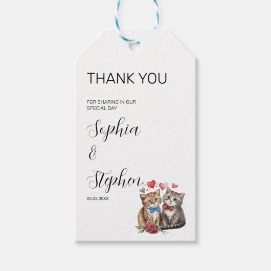 Stel katten verliefd cadeaulabel (Voorkant)