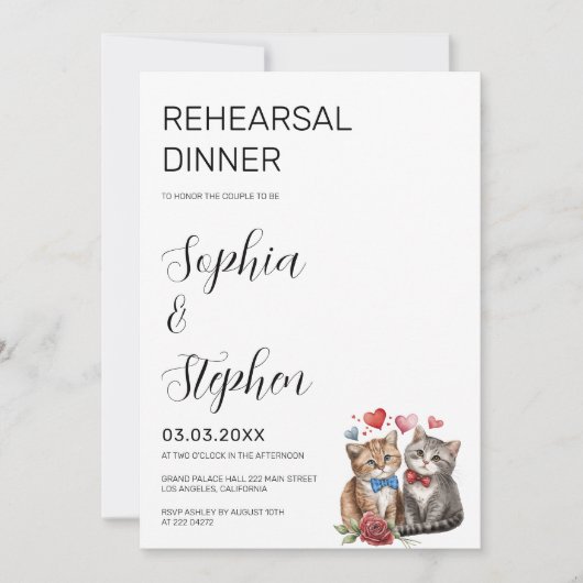 Stel Katten Verliefd Rehearsal Kaart (Voorkant)