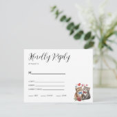 Stel katten verliefd  RSVP kaartje (Staand voorkant)