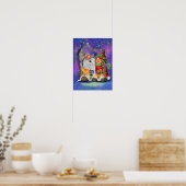 Stel Knuffelde Kabouters Die Gelukkig Kerstlied Zi Poster (Keuken)