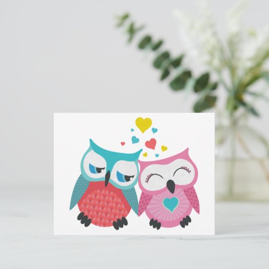 stel met hart briefkaart (Staand voorkant)