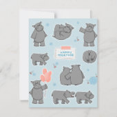 Stel nijlpaarden Gelukkig samen Feestdagenkaart (Voorkant)