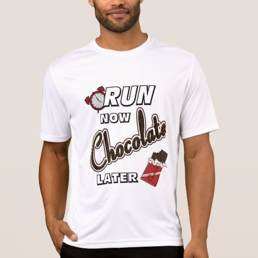 Stel nu Chocolate Later sport-Tek SS in werking T-shirt (Voorkant)