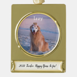 Stel onze jaren samen op maat verguld banner ornament