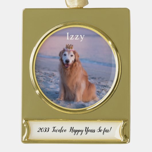 Stel onze jaren samen op maat verguld banner ornament (Voorkant)