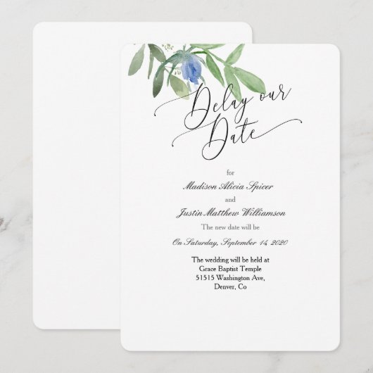 Stel onze trouwuitnodiging uit kaart (Voorkant / Achterkant)