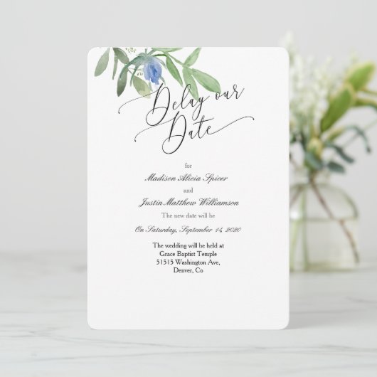 Stel onze trouwuitnodiging uit kaart (Staand voorkant)