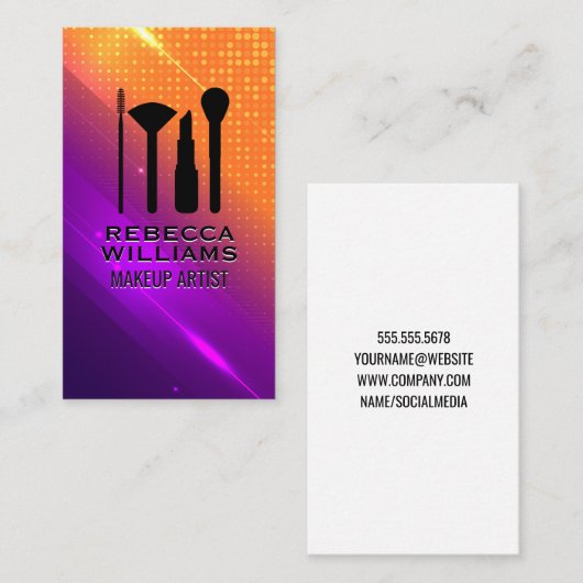 Stel penselen in | Modern kleurverloop Visitekaartje (Voorkant / Achterkant)