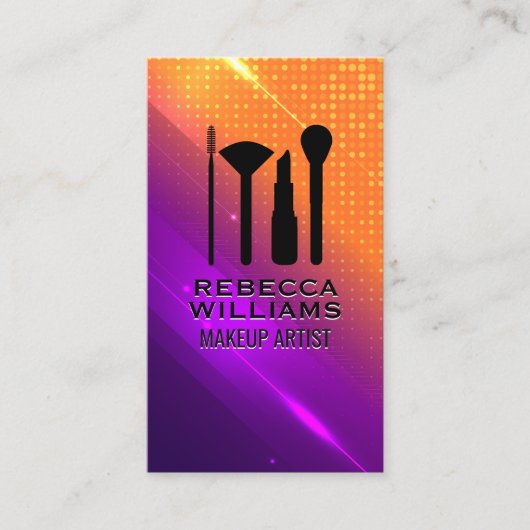 Stel penselen in | Modern kleurverloop Visitekaartje (Voorkant)