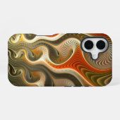 Stel Phasers Abstract Oranje Vlammen iPhone 16 Hoesje (Achterkant horizontaal)