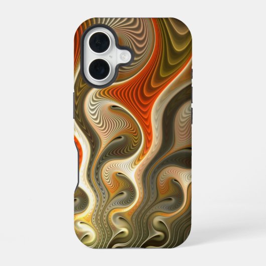 Stel Phasers Abstract Oranje Vlammen iPhone 16 Hoesje (Achterkant)