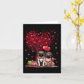 Stel Pugs Cotume Valentijnsdag Boom Cute Hearts Kaart (Gele Bloem)