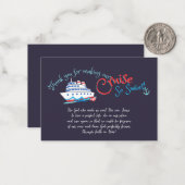 Stel Sail Cruise Bedankt in op Crew Notitiekaartje (Voorkant / Achterkant in situ)