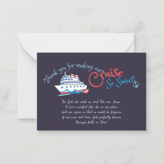 Stel Sail Cruise Bedankt in op Crew Notitiekaartje (Voorkant)