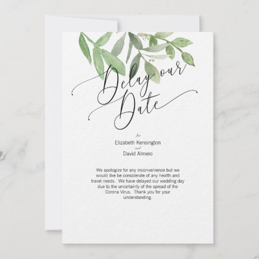 Stel uw Date Kaart uit - Corona Virus kaart (Voorkant)