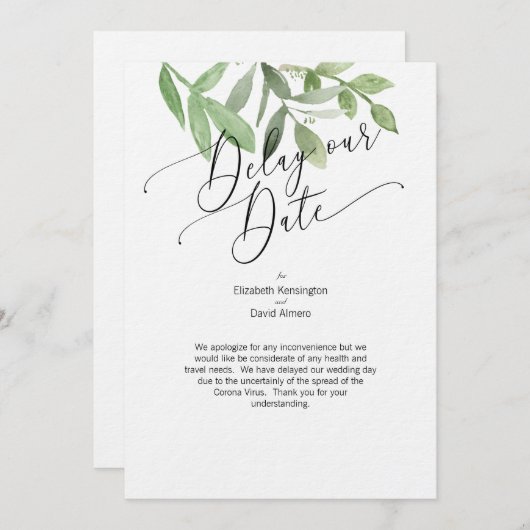 Stel uw Date Kaart uit - Corona Virus kaart (Voorkant / Achterkant)