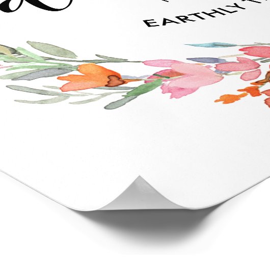 Stel uw gedachten in op zaken boven Waterverf Flor Poster (Hoek)