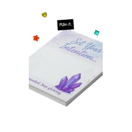 Stel uw intentie vast met een kristal thema pastel notitieblok