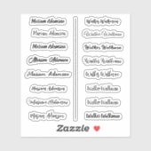 (Stel van 16) Transparante simpele naamstickers Sticker (Vel)
