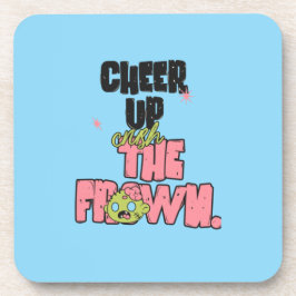STEL VAN 6 VERPLETTER DE FRONS CHEER UP PLASTISCH BIER ONDERZETTER