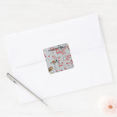 Stel verspreide speelkaarten, verjaardagsstickers vierkante sticker (Envelop)