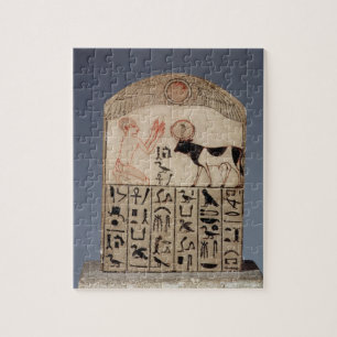 Stela aan de Apis-stier (beschilderd kalksteen) Legpuzzel
